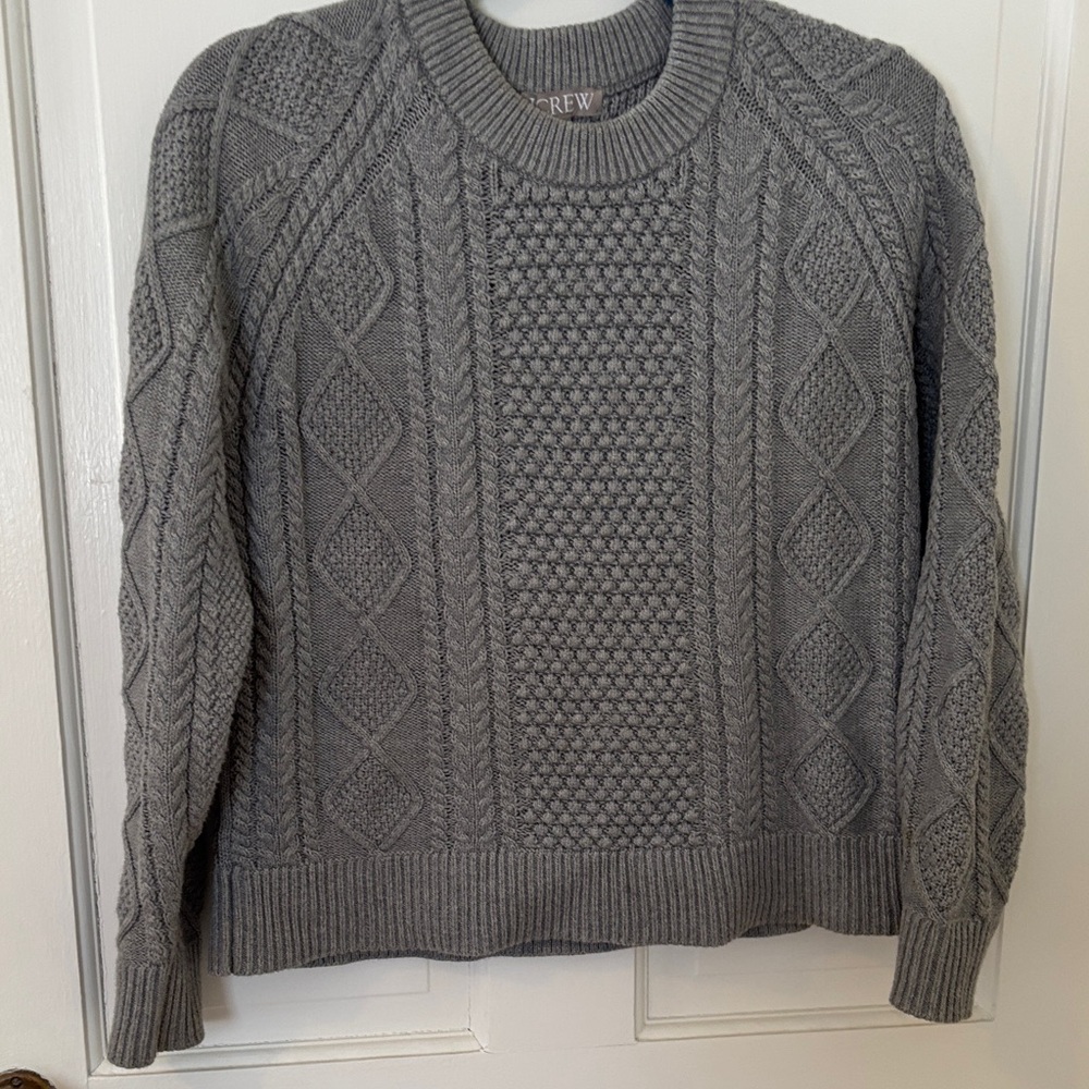 Gray Cable Knit Sweater